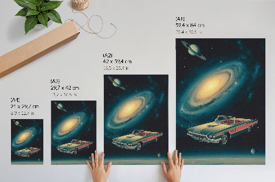 Lámina artística de alta calidad Un coche en el espacio es una combinación fantástica.