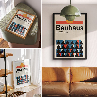 Póster Gráficos Bauhaus con acento naranja