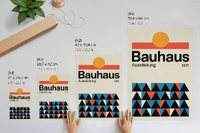 Póster Gráficos Bauhaus con acento naranja