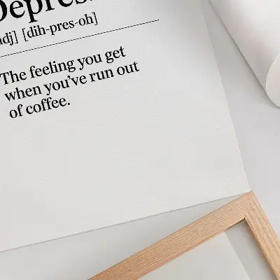 Lienzo decorativo moderno con diseño sobre la definición de depresión