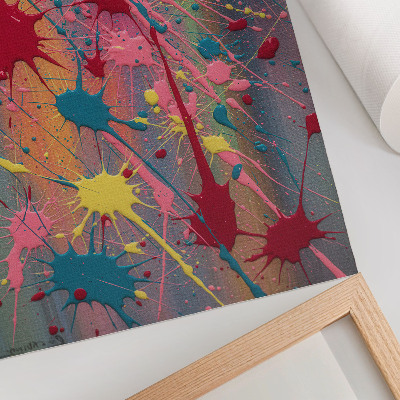 Póster con colores saturados Manchas en colores amarillo, rosa y turquesa.