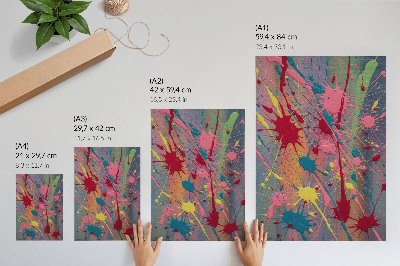 Póster con colores saturados Manchas en colores amarillo, rosa y turquesa.