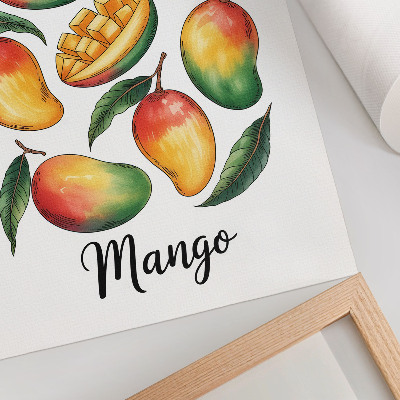 Lienzo decorativo moderno Estilo de ilustración de hojas de mango verde exótico