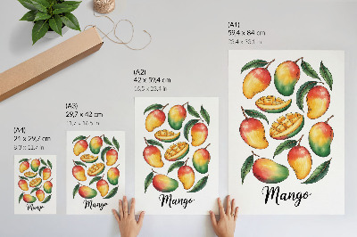 Lienzo decorativo moderno Estilo de ilustración de hojas de mango verde exótico