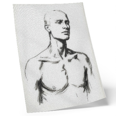 Póster Dibujo en blanco y negro de la figura de un hombre