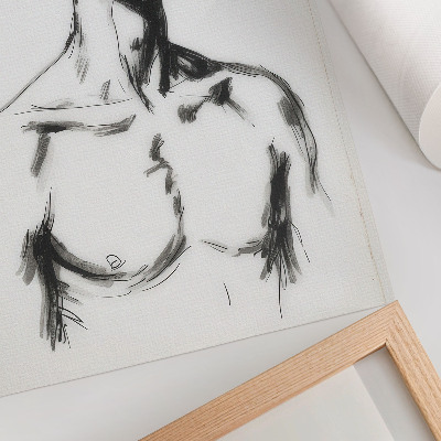 Póster Dibujo en blanco y negro de la figura de un hombre