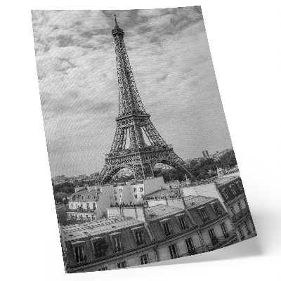 Póster de la Torre Eiffel diseño con perspectiva moderna en tonos grises y colores saturados