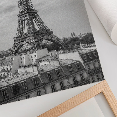 Póster de la Torre Eiffel diseño con perspectiva moderna en tonos grises y colores saturados
