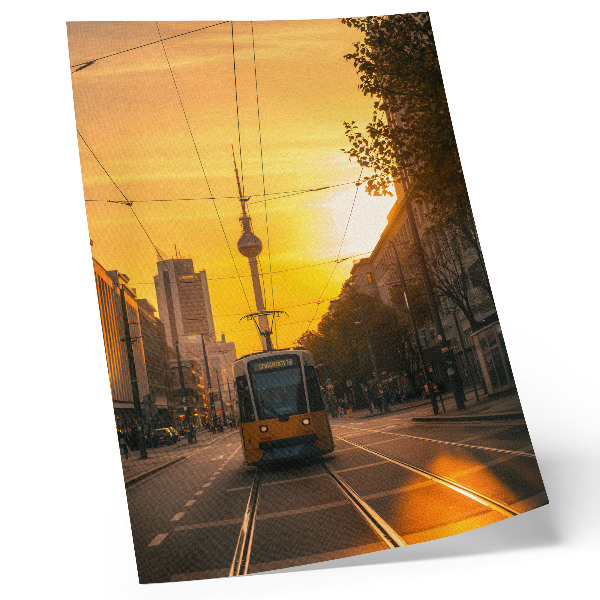 Póster Energía vespertina de la ciudad, tranvía, vida, calles, edificios