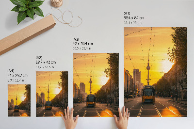 Póster Energía vespertina de la ciudad, tranvía, vida, calles, edificios
