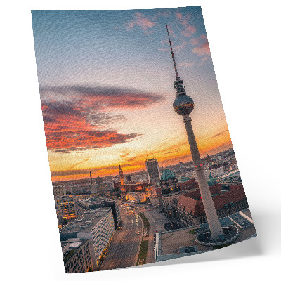 Lámina artística de alta calidad Torre de la ciudad al atardecer