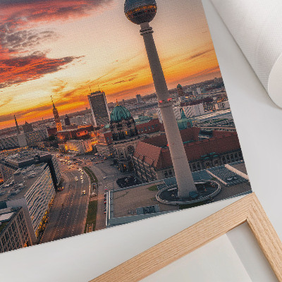 Lámina artística de alta calidad Torre de la ciudad al atardecer