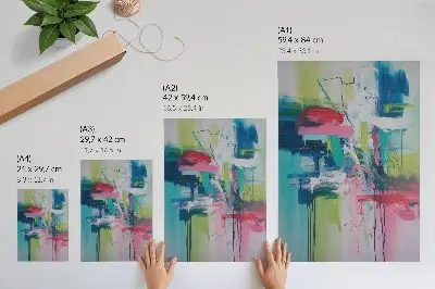 Lámina artística de alta calidad con colores intensos en estilo abstracto lleno de energía