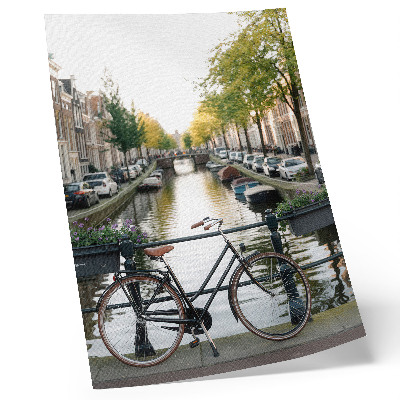 Lienzo decorativo moderno Historia de la arquitectura de bicicletas de canal paz