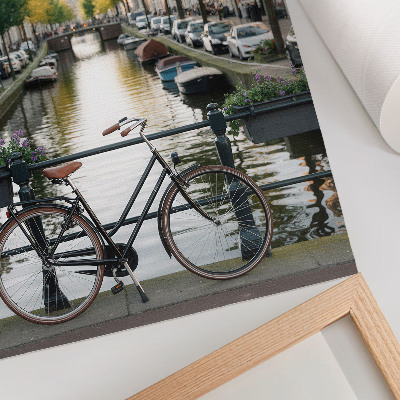 Lienzo decorativo moderno Historia de la arquitectura de bicicletas de canal paz