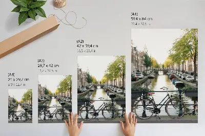 Lienzo decorativo moderno cuadro sobre la historia de la arquitectura de bicicletas de Canal Paz