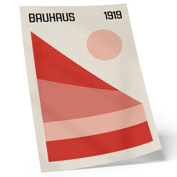 Póster de composición geométrica de estilo minimalista moderno con colores saturados
