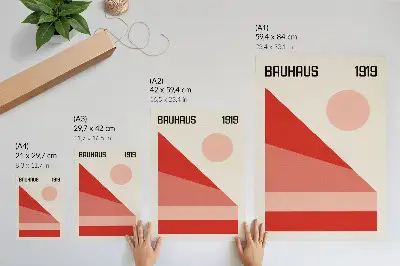 Póster de composición geométrica de estilo minimalista moderno con colores saturados