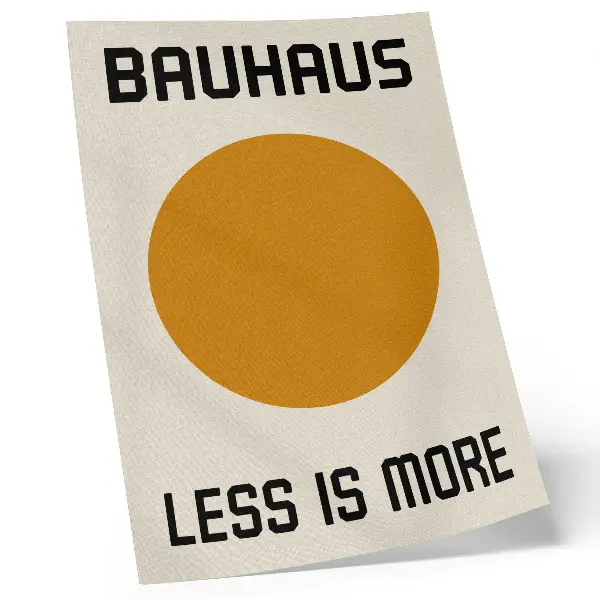 Lienzo decorativo moderno círculo minimalista estilo Bauhaus con fondo crema