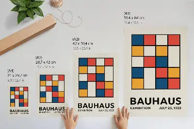 Póster con diseño de formas geométricas en estilo minimalista