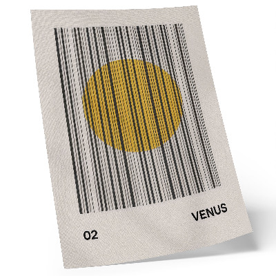 Póster con colores saturados Líneas de contraste círculo amarillo op art