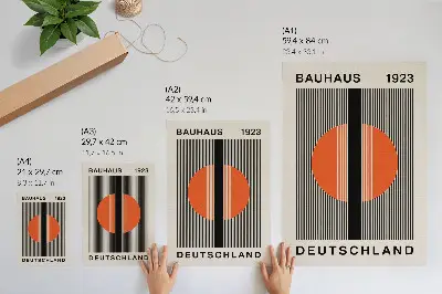 Lienzo decorativo moderno con diseño geométrico en contraste negro y naranja