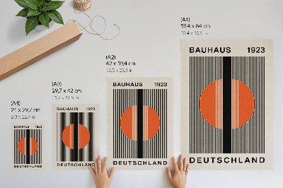 Lienzo decorativo moderno Motivo geométrico con contraste negro y naranja