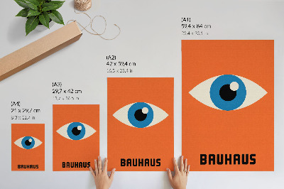 Póster Ojo con formas geométricas sobre un fondo naranja