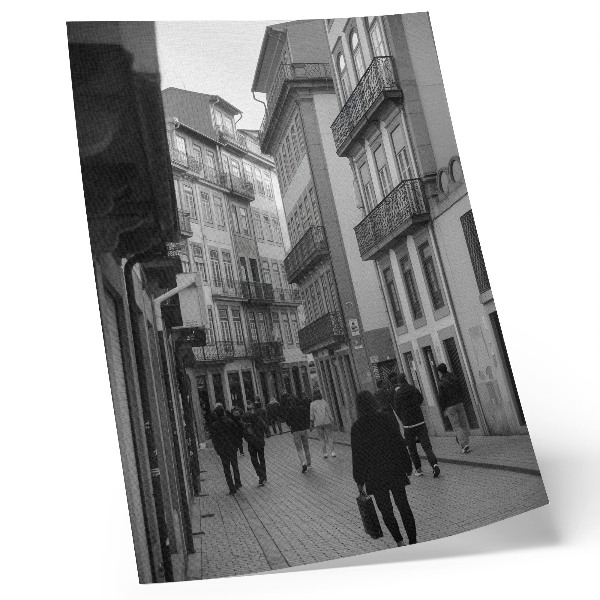 Lámina artística de alta calidad Calle, arquitectura en blanco y negro, gente