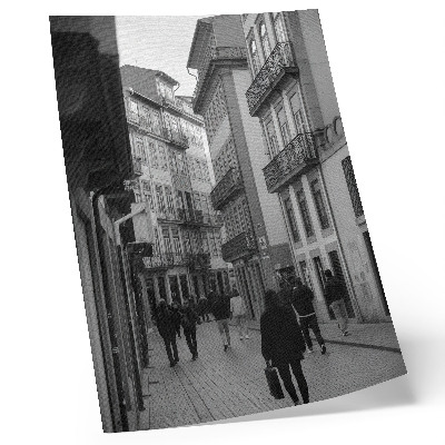 Lámina artística de alta calidad Calle, arquitectura en blanco y negro, gente