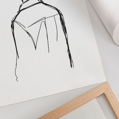 Lienzo decorativo moderno Silueta minimalista en contraste blanco y negro