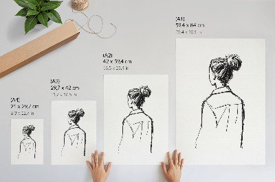 Lienzo decorativo moderno Silueta minimalista en contraste blanco y negro