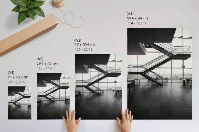Póster con colores saturados Escaleras modernas de elegancia geométrica
