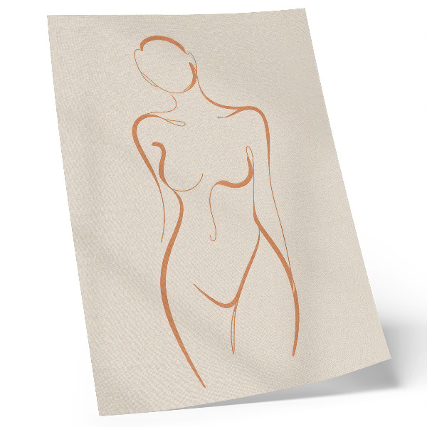 Póster Composición minimalista de silueta femenina con elegancia
