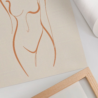 Póster Composición minimalista de silueta femenina con elegancia
