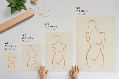Póster Composición minimalista de silueta femenina con elegancia