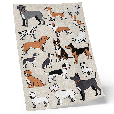 Lienzo decorativo moderno diseño de perros coloridos llenos de alegría y diversidad