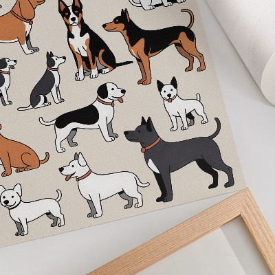 Lienzo decorativo moderno diseño de perros coloridos llenos de alegría y diversidad