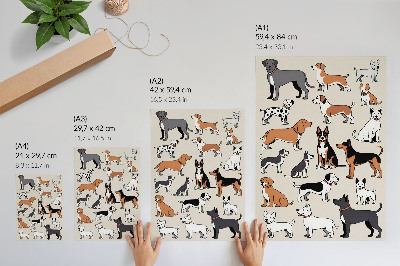 Lienzo decorativo moderno diseño de perros coloridos llenos de alegría y diversidad