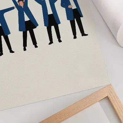 Lienzo decorativo moderno con personajes de estilo escandinavo