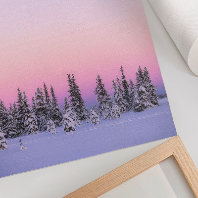 Lienzo decorativo moderno Árboles de invierno, cielo pastel melancólico, paz