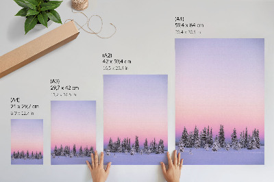 Lienzo decorativo moderno Árboles de invierno, cielo pastel melancólico, paz
