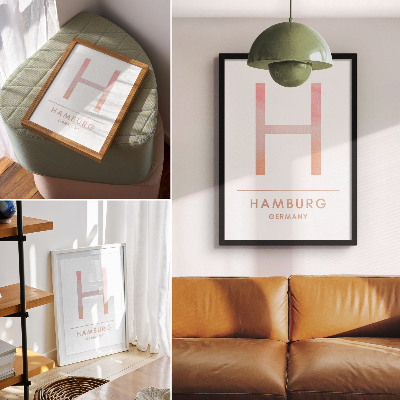 Póster Letra H minimalista con detalles modernos en tonos pastel