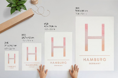 Póster Letra H minimalista con detalles modernos en tonos pastel