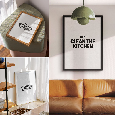 Lienzo decorativo moderno Inscripción minimalista con motivo contrastante