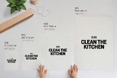 Lienzo decorativo moderno Inscripción minimalista con motivo contrastante