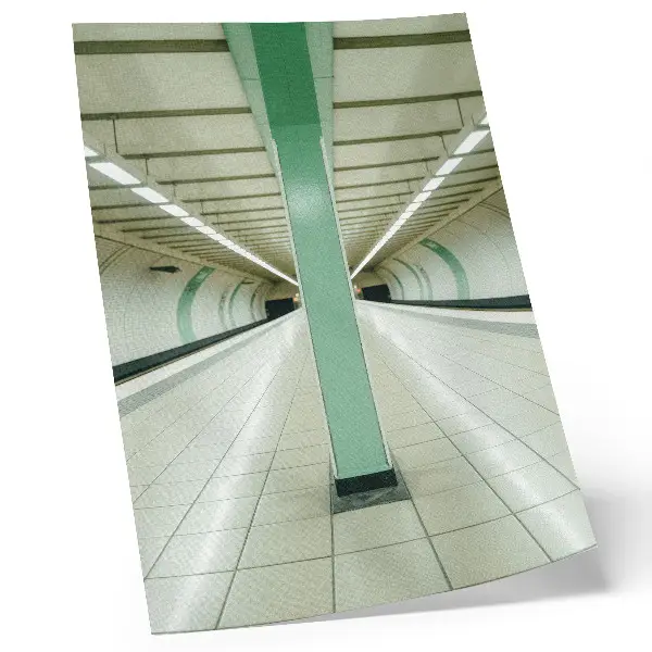 Lienzo decorativo moderno con diseño de estructura de túnel espacial simétrico en color verde
