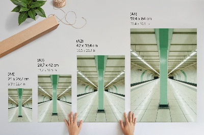 Lienzo decorativo moderno Estructura verde de túnel espacial simétrico
