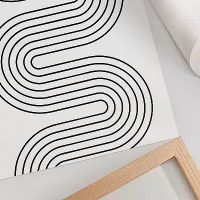 Póster diseño abstracto de líneas contrastantes con estilo moderno