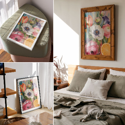 Póster Flores llenas de vida y color sin comas